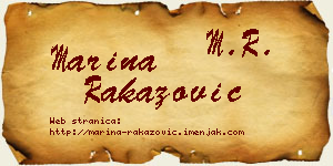 Marina Rakazović vizit kartica